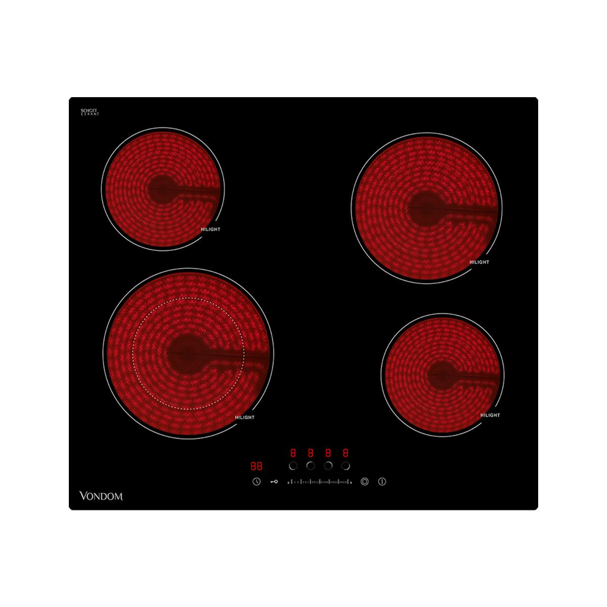 Combo Vondom Horno Digital Empotrable De 60cm + Anafe Vitroceramico